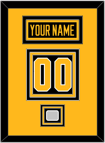 Pittsburgh Nameplate, Number (Back) & Stanley Cup Champions Patch - Road Black (1988-1992) - Premier Tier 3