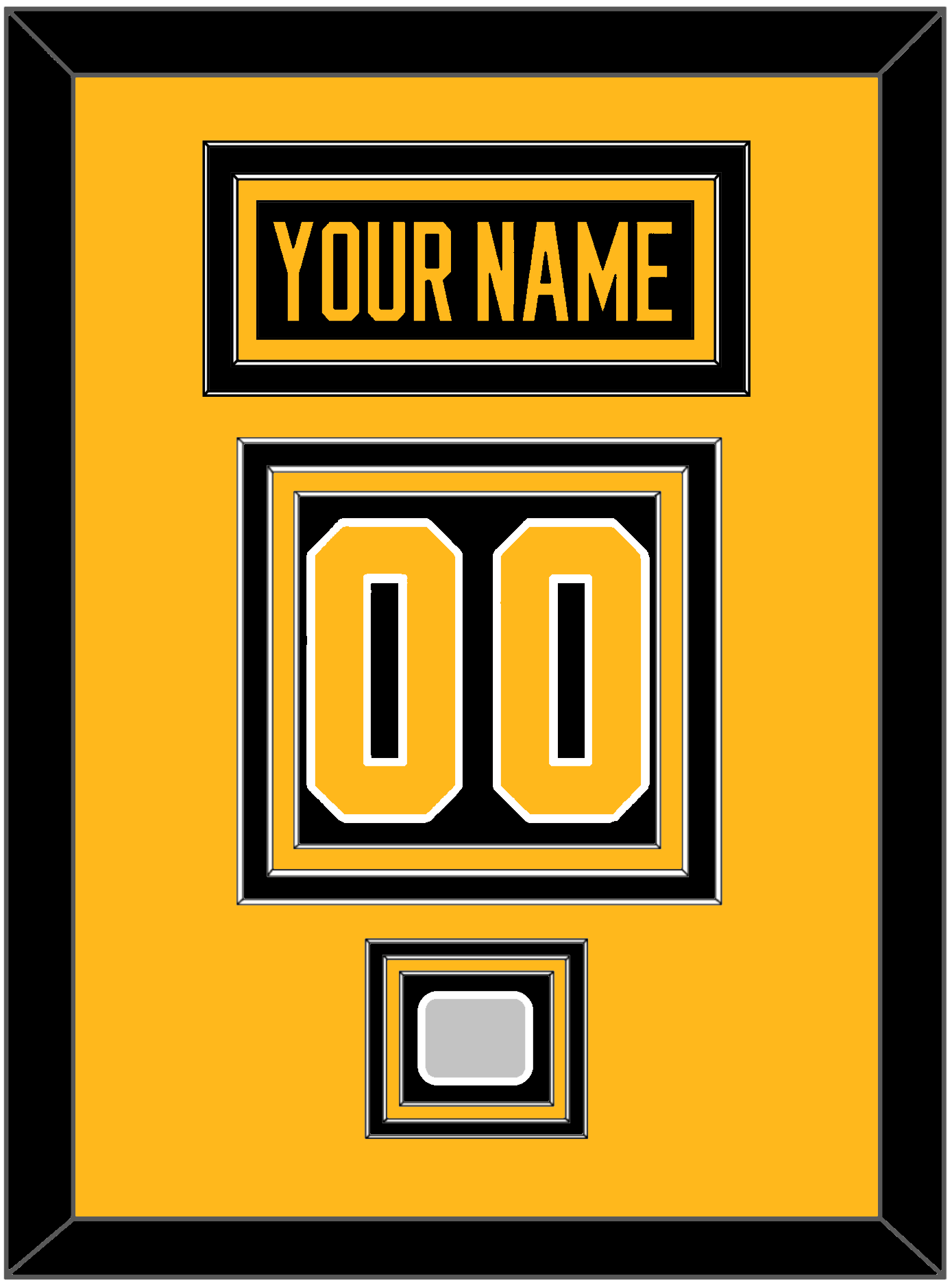 Pittsburgh Nameplate, Number (Back) & Stanley Cup Finals Patch - Home Black - Premier Tier 3
