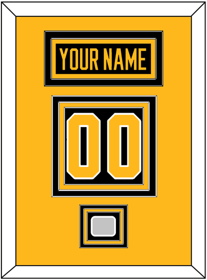 Pittsburgh Nameplate, Number (Back) & Stanley Cup Finals Patch - Road Black (1988-1992) - Premier Tier 3