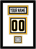 Pittsburgh Nameplate, Number (Back) & Stanley Cup Champions Patch - Road White - Triple Mat 1