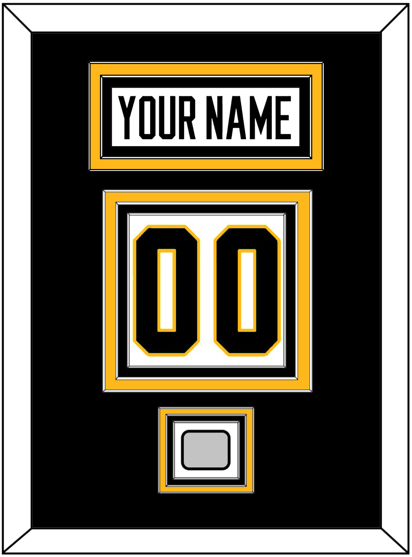 Pittsburgh Nameplate, Number (Back) & Stanley Cup Champions Patch - Road White - Premier Tier 2