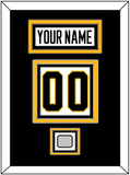 Pittsburgh Nameplate, Number (Back) & Stanley Cup Champions Patch - Road White - Triple Mat 2