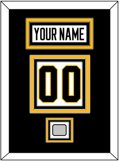 Pittsburgh Nameplate, Number (Back) & Stanley Cup Champions Patch - Home White (1988-1992) - Premier Tier 2