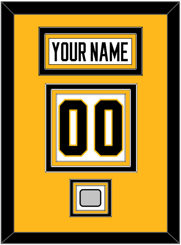 Pittsburgh Nameplate, Number (Back) & Stanley Cup Finals Patch - Road White - Triple Mat 3