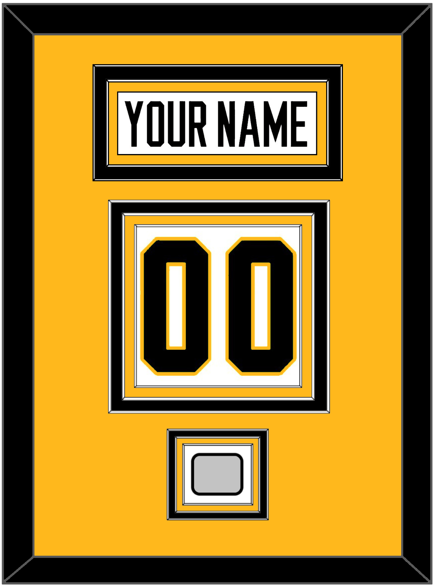 Pittsburgh Nameplate, Number (Back) & Stanley Cup Champions Patch - Home White (1988-1992) - Premier Tier 3