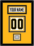 Pittsburgh Nameplate, Number (Back) & Stanley Cup Champions Patch - Home White (1988-1992) - Triple Mat 3