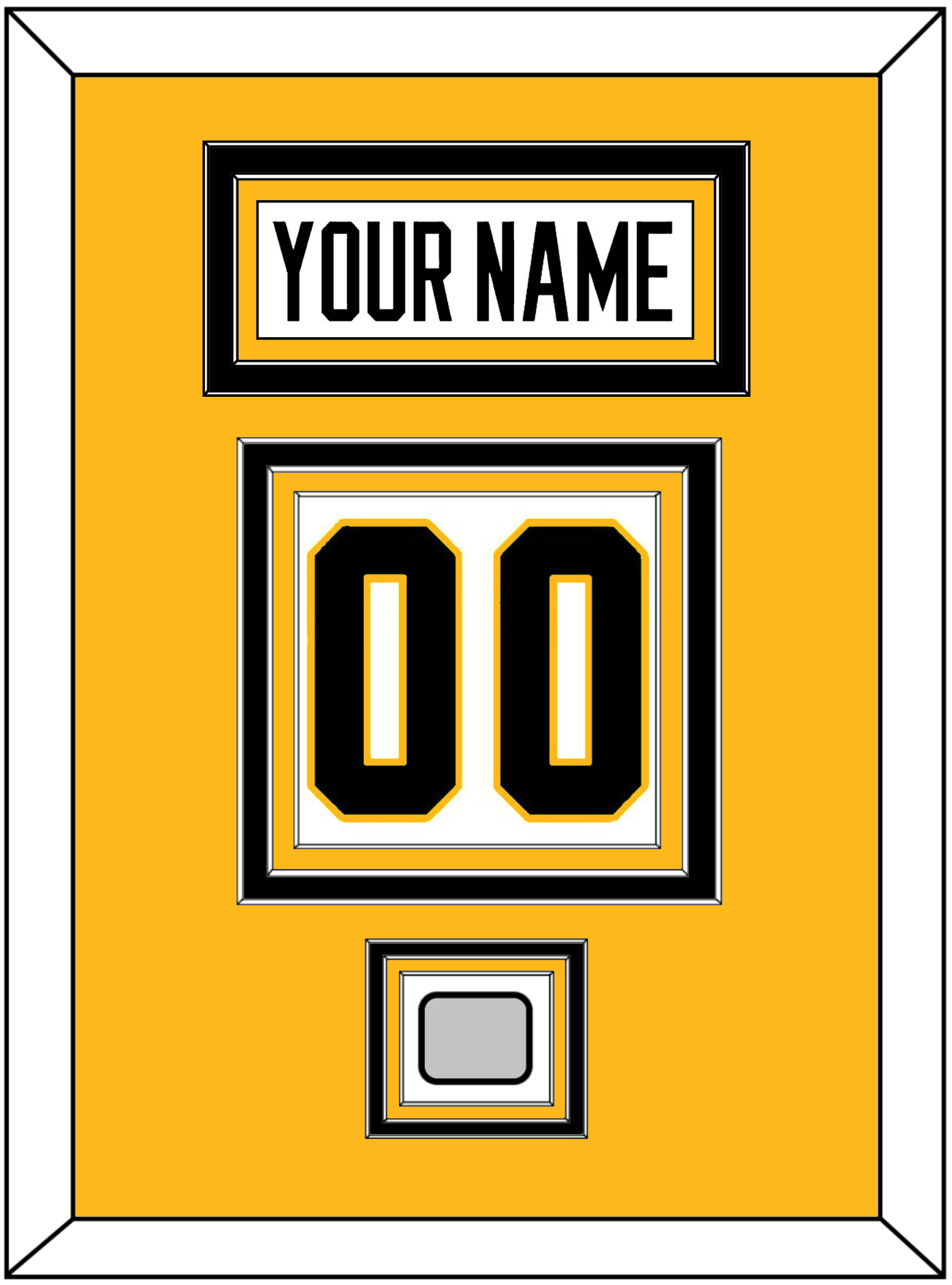 Pittsburgh Nameplate, Number (Back) & Stanley Cup Champions Patch - Home White (1988-1992) - Premier Tier 3