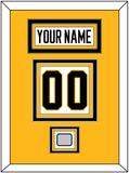 Pittsburgh Nameplate, Number (Back) & Stanley Cup Champions Patch - Home White (1988-1992) - Triple Mat 3