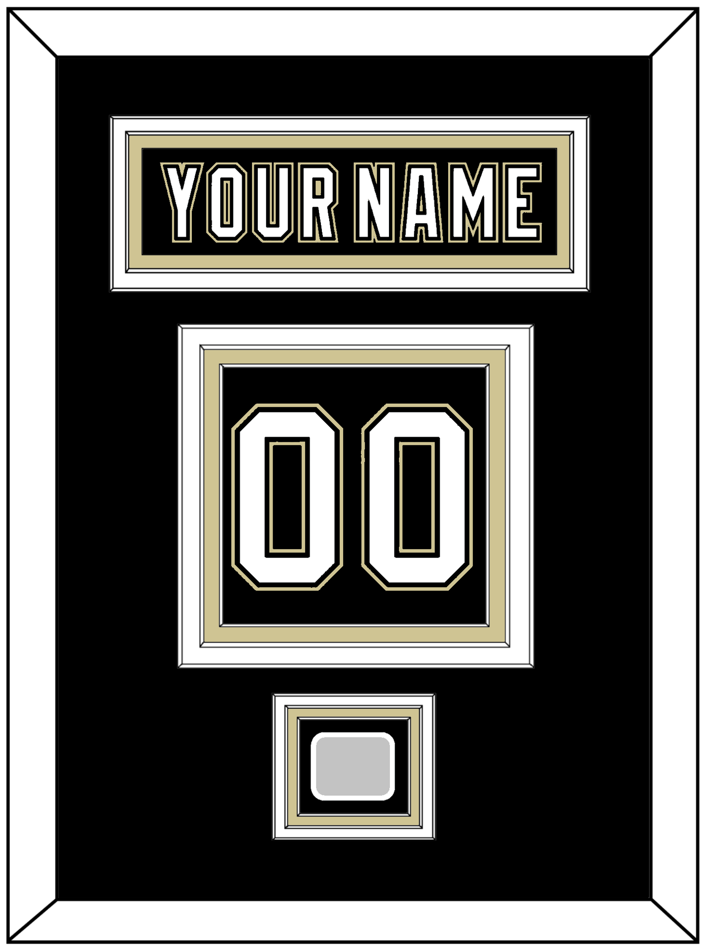 Pittsburgh Nameplate, Number (Back) & Stanley Cup Champions Patch - Home Black (2007-2016) - Premier Tier 2