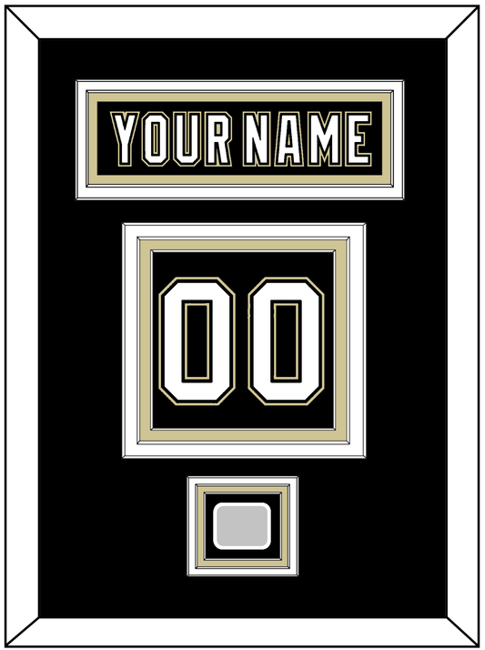 Pittsburgh Nameplate, Number (Back) & Stanley Cup Champions Patch - Home Black (2007-2016) - Premier Tier 2
