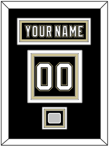 Pittsburgh Nameplate, Number (Back) & Stanley Cup Champions Patch - Home Black (2007-2016) - Triple Mat 2