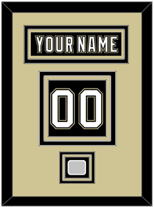 Pittsburgh Nameplate, Number (Back) & Stanley Cup Champions Patch - Home Black (2007-2016) - Triple Mat 3