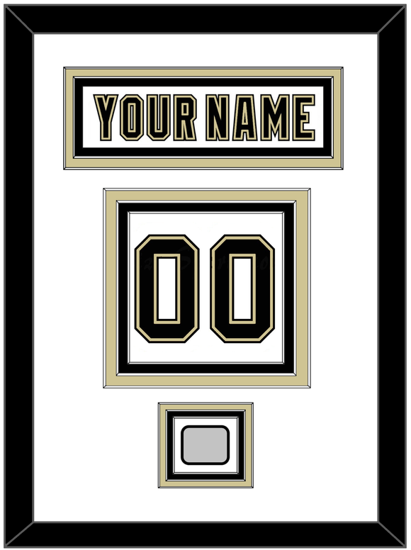 Pittsburgh Nameplate, Number (Back) & Stanley Cup Finals Patch - Road White (2007-2016) - Triple Mat 1