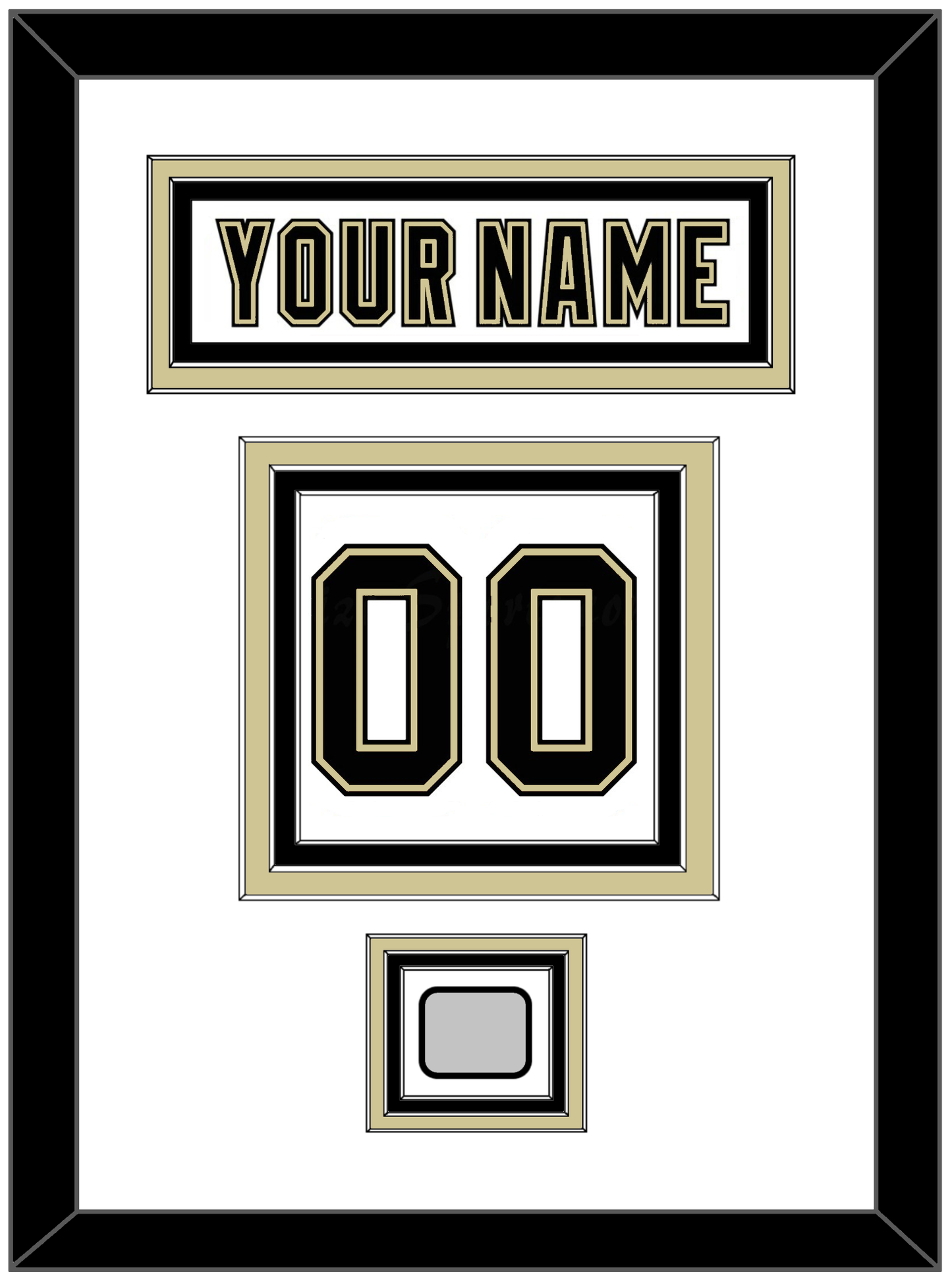 Pittsburgh Nameplate, Number (Back) & Stanley Cup Champions Patch - Road White (2007-2016) - Premier Tier 1