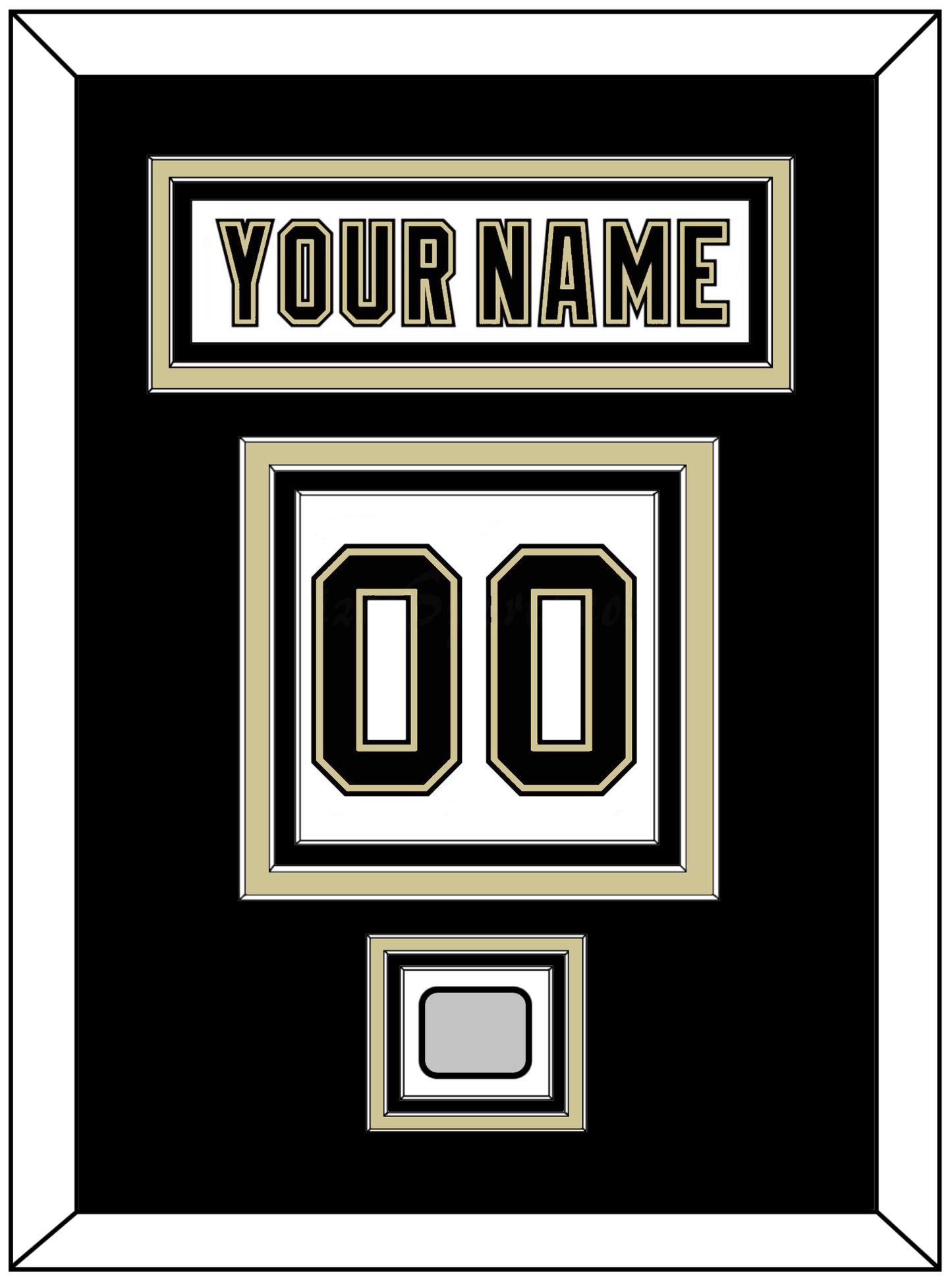 Pittsburgh Nameplate, Number (Back) & Stanley Cup Champions Patch - Road White (2007-2016) - Premier Tier 2
