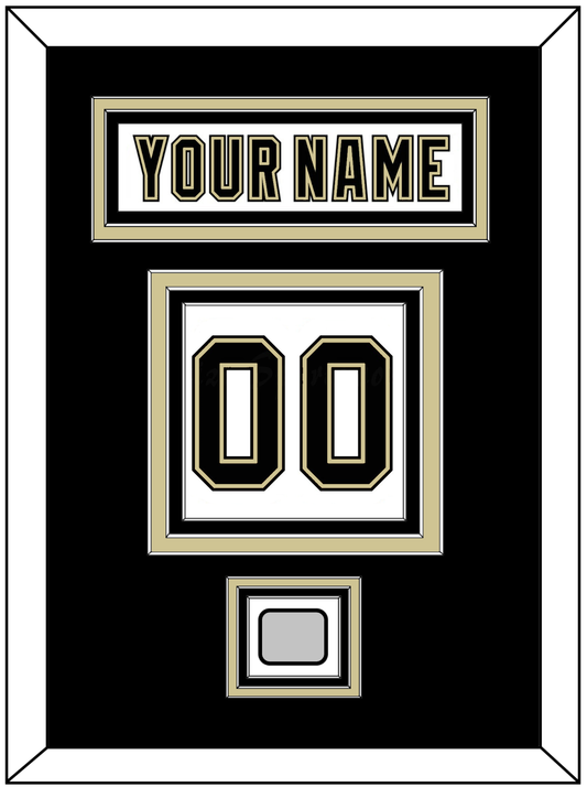 Pittsburgh Nameplate, Number (Back) & Stanley Cup Champions Patch - Road White (2007-2016) - Premier Tier 2