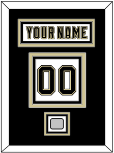 Pittsburgh Nameplate, Number (Back) & Stanley Cup Champions Patch - Road White (2007-2016) - Triple Mat 2