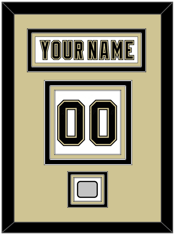 Pittsburgh Nameplate, Number (Back) & Stanley Cup Finals Patch - Road White (2007-2016) - Triple Mat 3