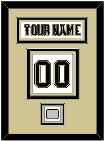 Pittsburgh Nameplate, Number (Back) & Stanley Cup Champions Patch - Road White (2007-2016) - Premier Tier 3