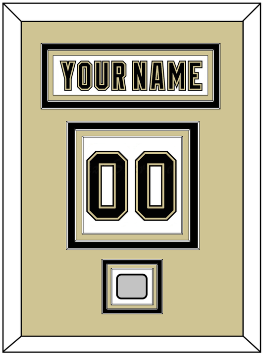 Pittsburgh Nameplate, Number (Back) & Stanley Cup Champions Patch - Road White (2007-2016) - Premier Tier 3