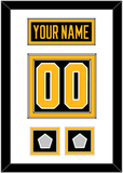 Pittsburgh Nameplate & Number (Back) With 2 Stanley Cup Champions Patches - Home Black - Double Mat 1