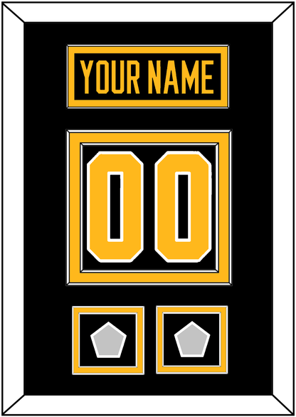 Pittsburgh Nameplate & Number (Back) With 2 Stanley Cup Finals Patches - Home Black - Signature Tier 2