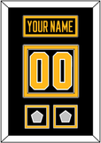 Pittsburgh Nameplate & Number (Back) With 2 Stanley Cup Finals Patches - Road Black (1988-1992) - Double Mat 2