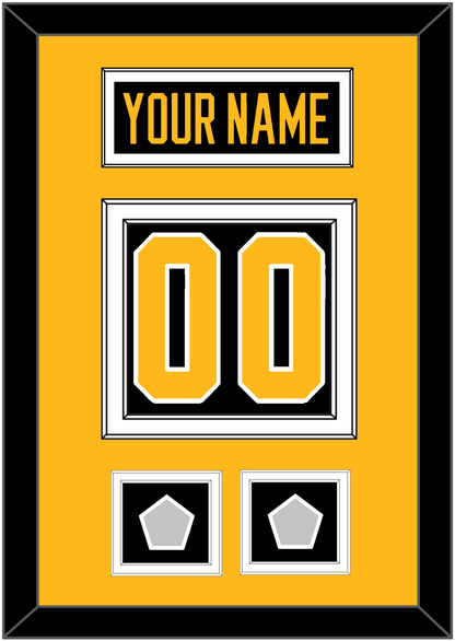 Pittsburgh Nameplate & Number (Back) With 2 Stanley Cup Finals Patches - Road Black (1988-1992) - Signature Tier 3