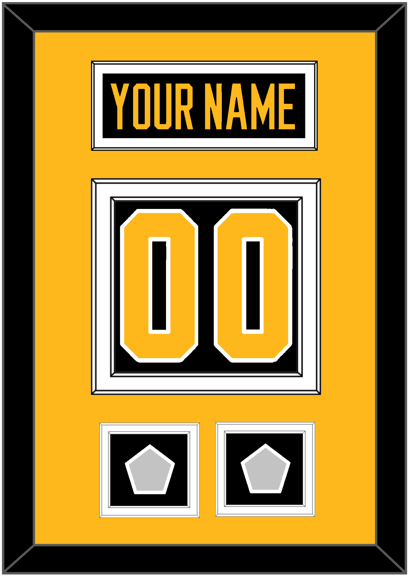 Pittsburgh Nameplate & Number (Back) With 2 Stanley Cup Finals Patches - Home Black - Signature Tier 3