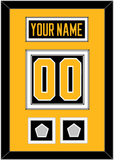 Pittsburgh Nameplate & Number (Back) With 2 Stanley Cup Champions Patches - Home Black - Double Mat 3