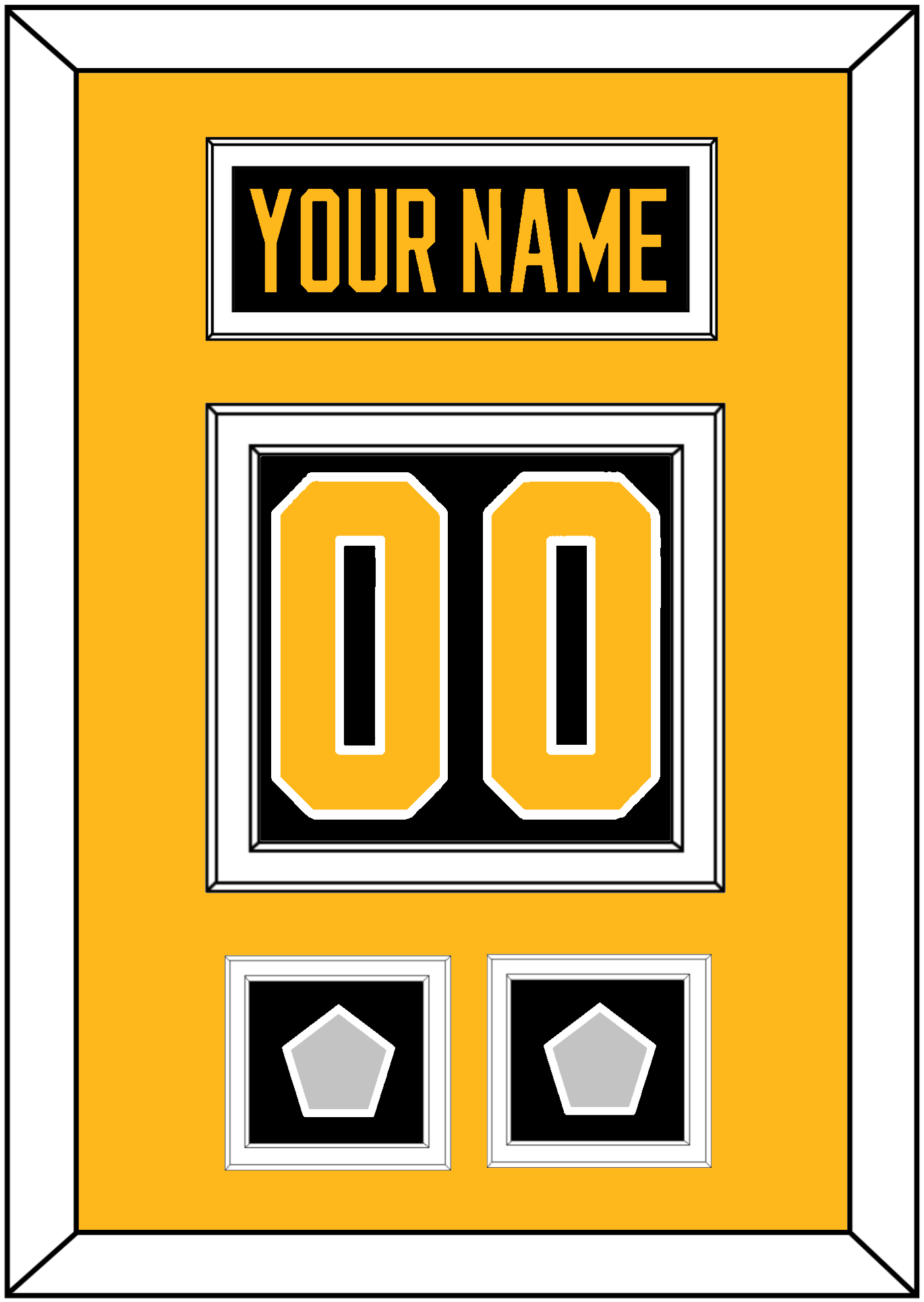 Pittsburgh Nameplate & Number (Back) With 2 Stanley Cup Finals Patches - Home Black - Signature Tier 3