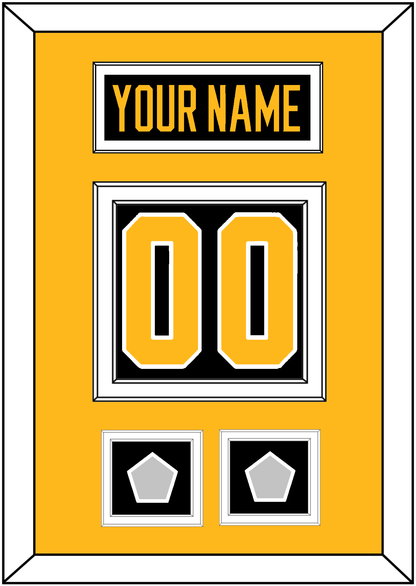 Pittsburgh Nameplate & Number (Back) With 2 Stanley Cup Finals Patches - Road Black (1988-1992) - Signature Tier 3