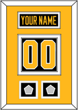 Pittsburgh Nameplate & Number (Back) With 2 Stanley Cup Champions Patches - Road Black (1988-1992) - Double Mat 3