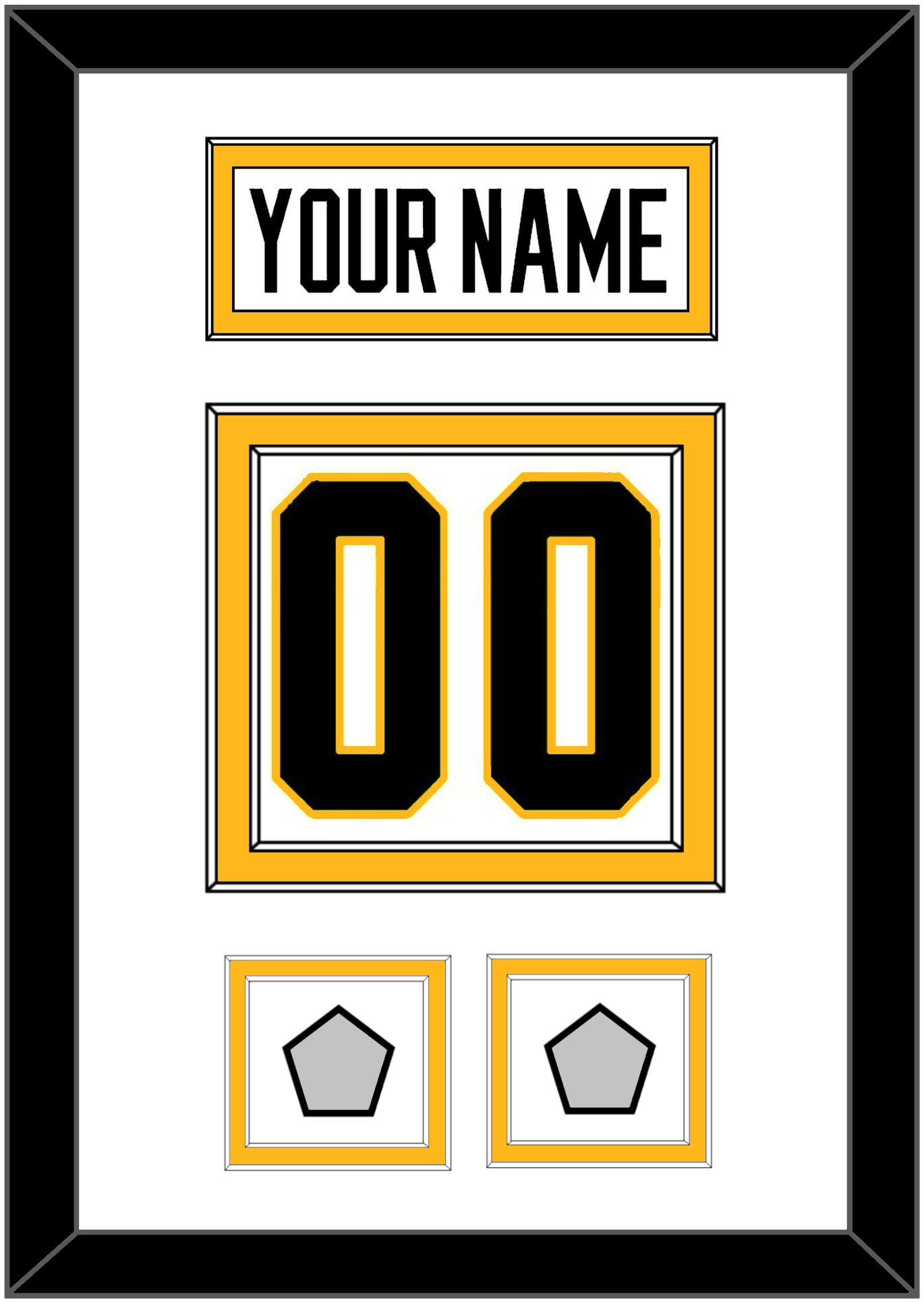 Pittsburgh Nameplate & Number (Back) With 2 Stanley Cup Finals Patches - Road White - Signature Tier 1