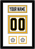 Pittsburgh Nameplate & Number (Back) With 2 Stanley Cup Finals Patches - Home White (1988-1992) - Double Mat 1