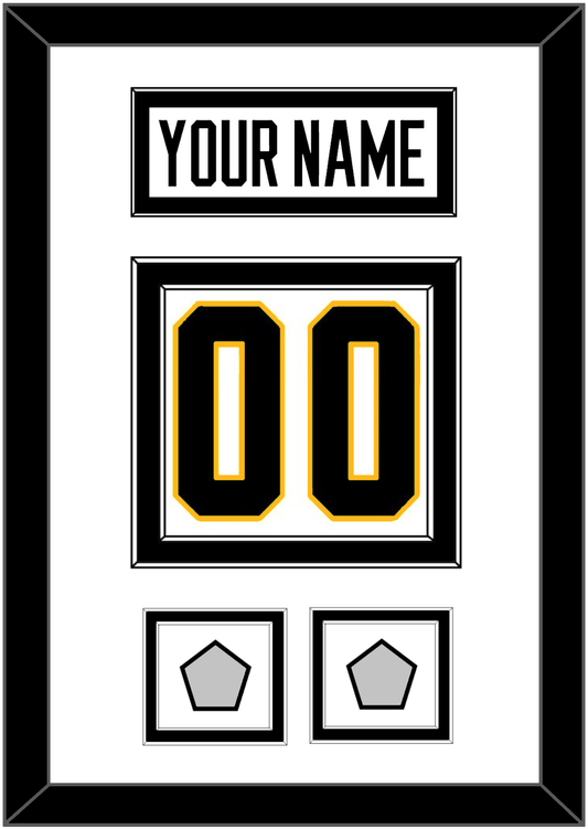 Pittsburgh Nameplate & Number (Back) With 2 Stanley Cup Finals Patches - Home White (1988-1992) - Signature Tier 2