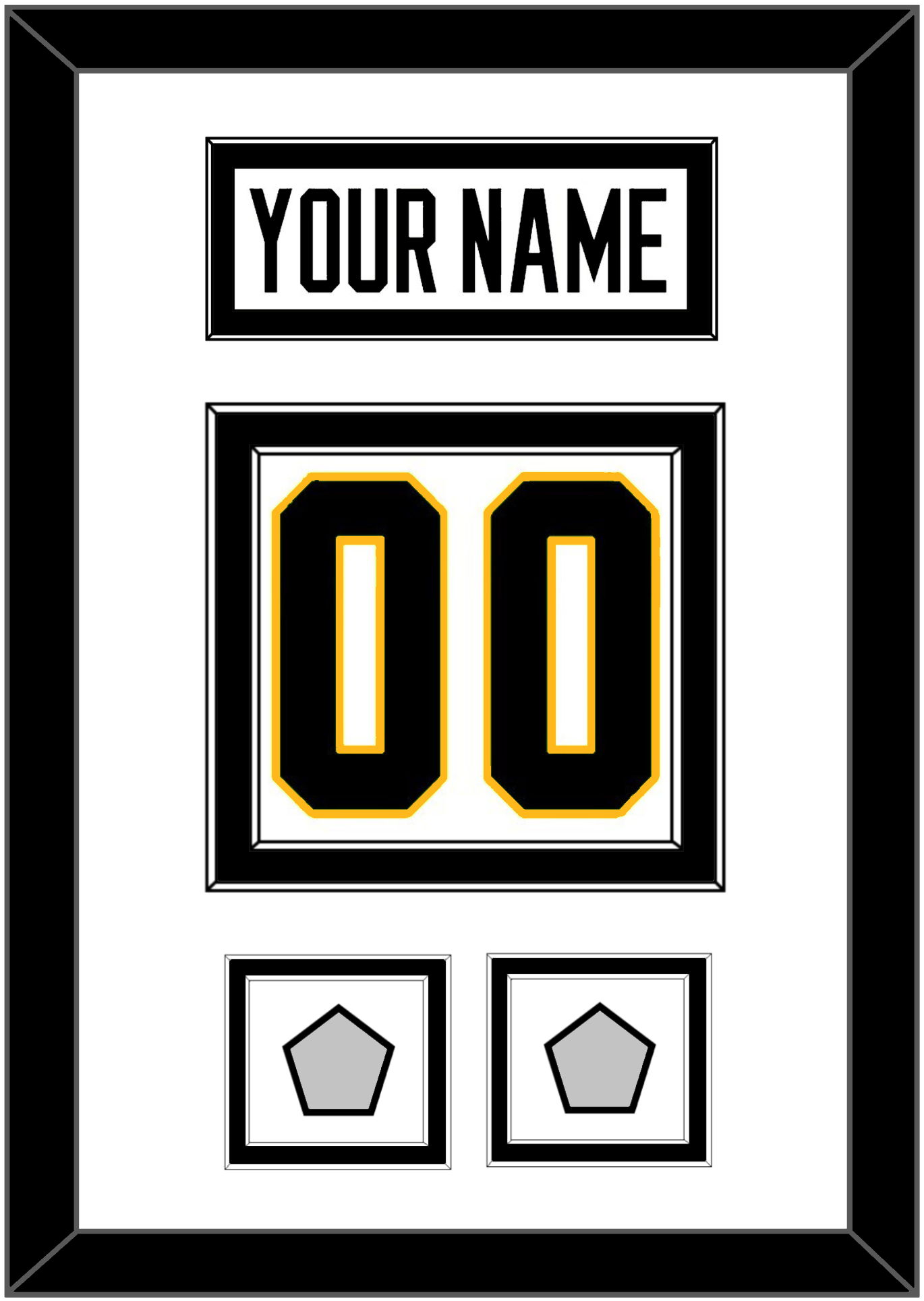 Pittsburgh Nameplate & Number (Back) With 2 Stanley Cup Finals Patches - Road White - Signature Tier 2