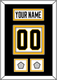 Pittsburgh Nameplate & Number (Back) With 2 Stanley Cup Finals Patches - Home White (1988-1992) - Double Mat 3