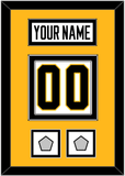 Pittsburgh Nameplate & Number (Back) With 2 Stanley Cup Champions Patches - Road White - Double Mat 4