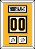 Pittsburgh Nameplate & Number (Back) With 2 Stanley Cup Champions Patches - Road White - Double Mat 4