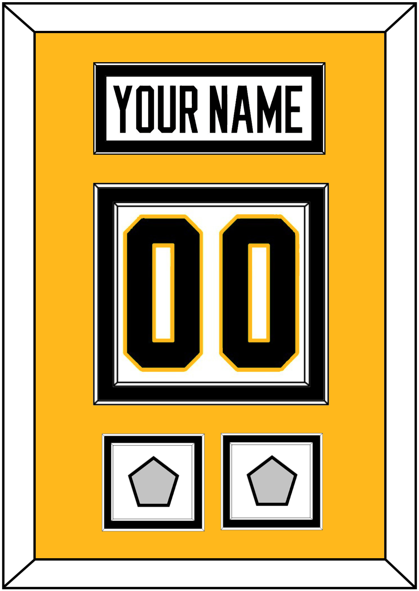 Pittsburgh Nameplate & Number (Back) With 2 Stanley Cup Finals Patches - Road White - Signature Tier 4