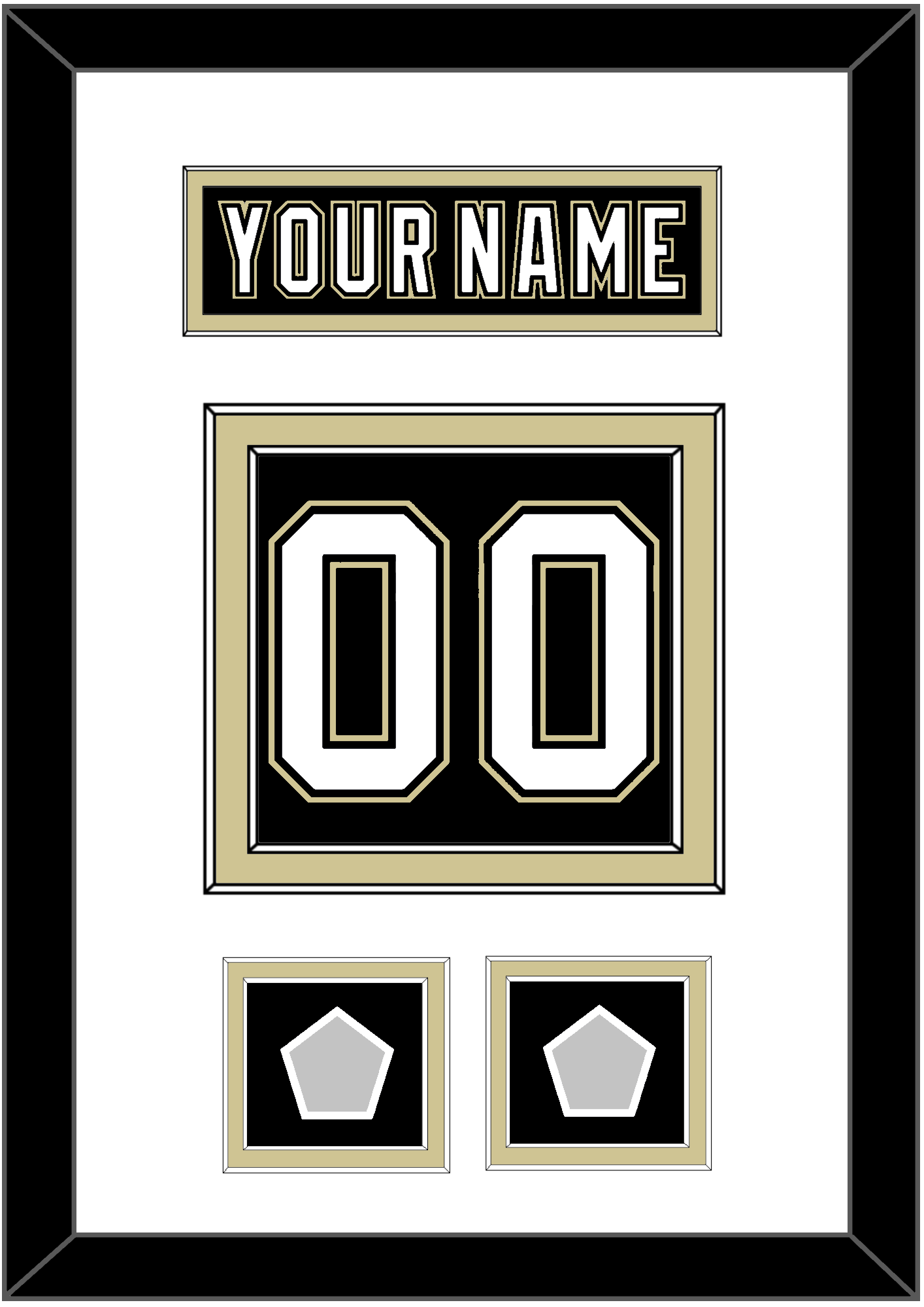 Pittsburgh Nameplate & Number (Back) With 2 Stanley Cup Finals Patches - Home Black (2007-2016) - Signature Tier 1