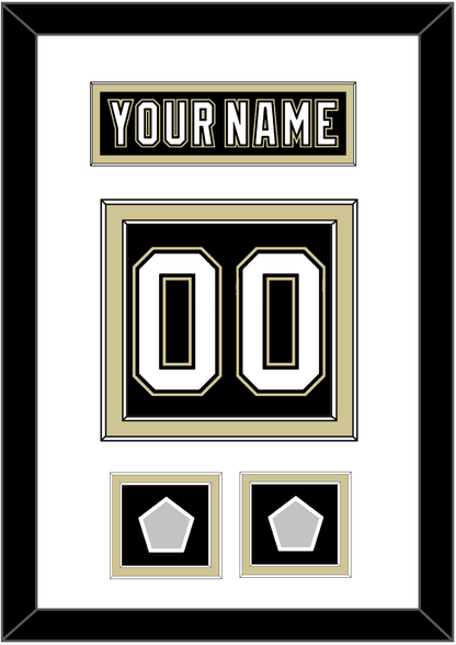 Pittsburgh Nameplate & Number (Back) With 2 Stanley Cup Finals Patches - Home Black (2007-2016) - Signature Tier 1