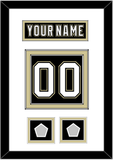 Pittsburgh Nameplate & Number (Back) With 2 Stanley Cup Finals Patches - Home Black (2007-2016) - Double Mat 1