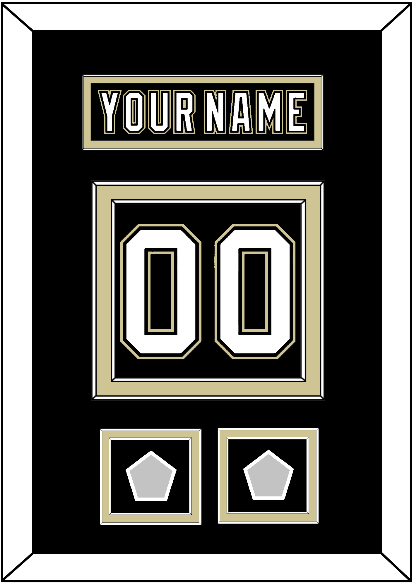 Pittsburgh Nameplate & Number (Back) With 2 Stanley Cup Champions Patches - Home Black (2007-2016) - Signature Tier 2