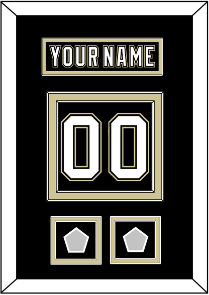 Pittsburgh Nameplate & Number (Back) With 2 Stanley Cup Finals Patches - Home Black (2007-2016) - Signature Tier 2