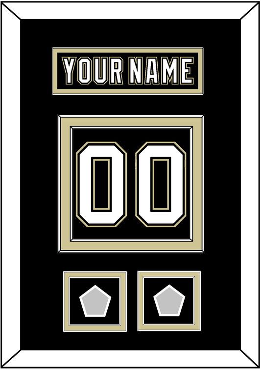 Pittsburgh Nameplate & Number (Back) With 2 Stanley Cup Finals Patches - Home Black (2007-2016) - Signature Tier 2