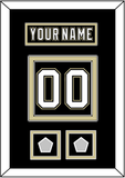 Pittsburgh Nameplate & Number (Back) With 2 Stanley Cup Champions Patches - Home Black (2007-2016) - Double Mat 2