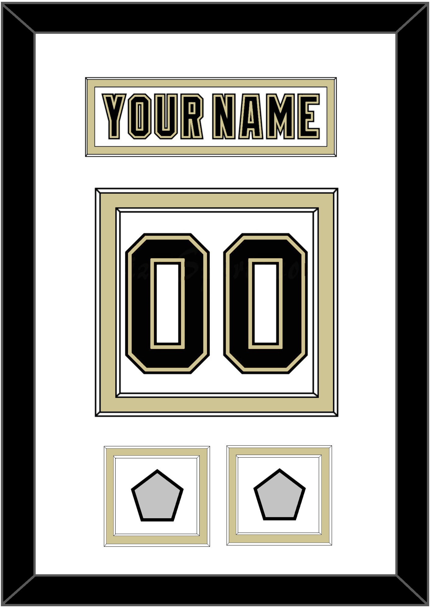 Pittsburgh Nameplate & Number (Back) With 2 Stanley Cup Champions Patches - Road White (2007-2016) - Signature Tier 1