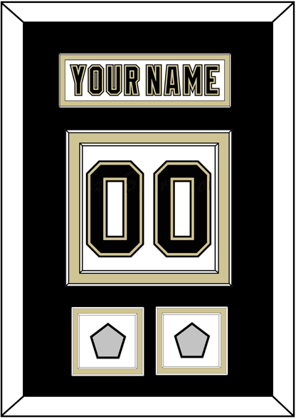 Pittsburgh Nameplate & Number (Back) With 2 Stanley Cup Finals Patches - Road White (2007-2016) - Signature Tier 2